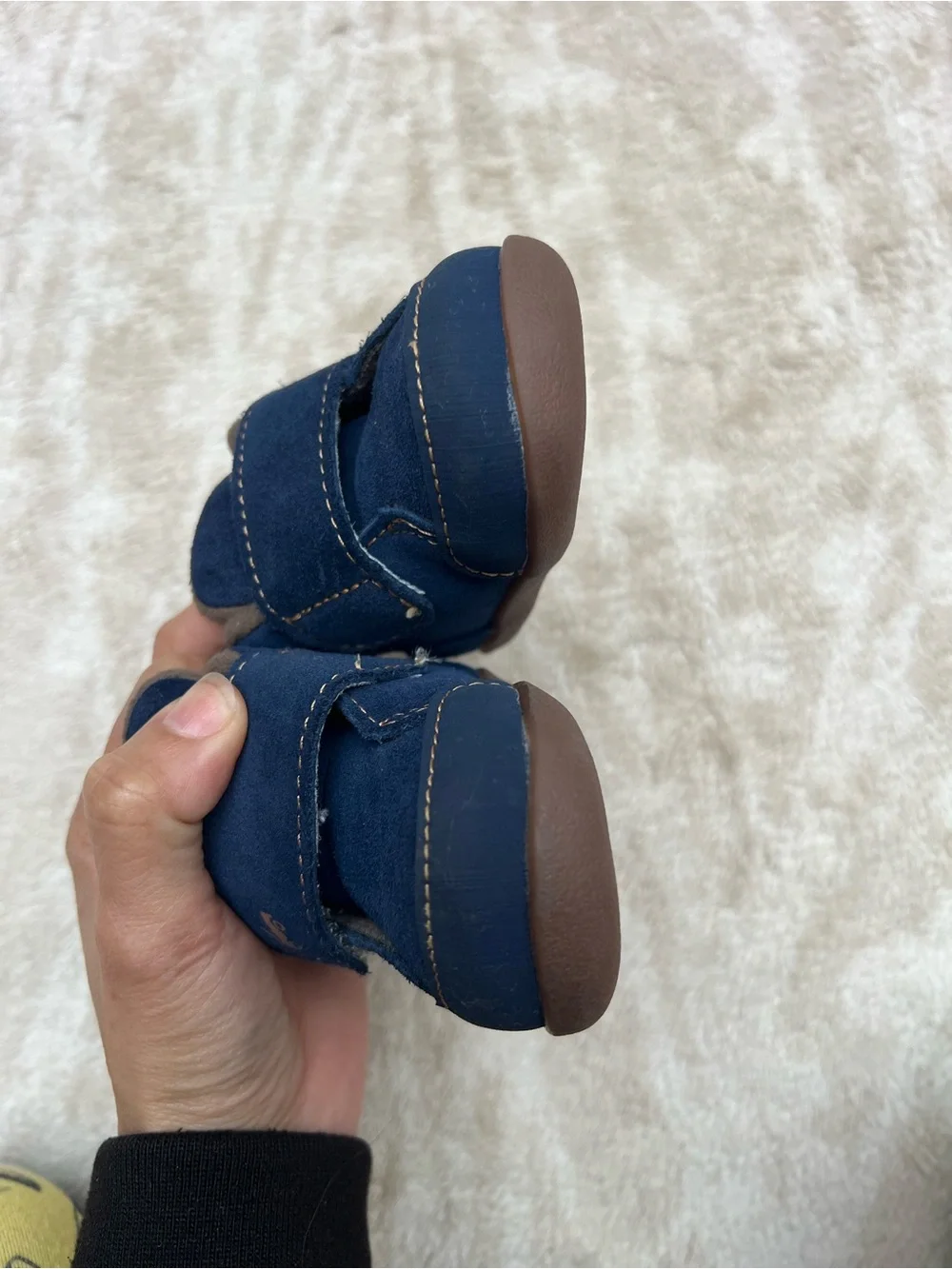 See Kai Run Navy Suede Baby Walker Shoes with Hook-and-Loop Strap size 3